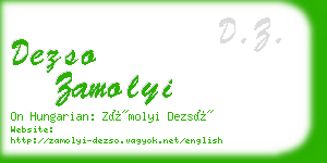 dezso zamolyi business card